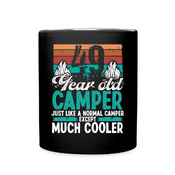 49 Year Old Camper Scouting Camping 49 Birthday - Tasse einfarbig - Schwarz - Vorne