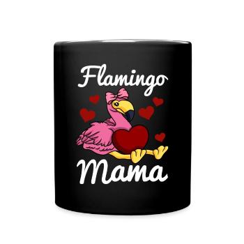 Flamingo Mama Heart Flamingo Love Flamingo Mama - Mug uni - noir - Devant