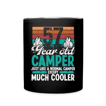 57 Year Old Camper Scouting Camping 57 Birthday - Full Colour Mug - black - Front