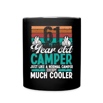 61 Year Old Camper Scouting Camping 61 Birthday - Full Colour Mug - black - Front