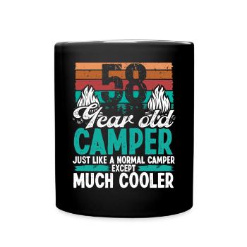 58 Year Old Camper Scouting Camping 58 Birthday - Full Colour Mug - black - Front