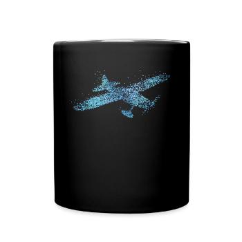 Airplane RC Flyer Fly Model Making - Full Colour Mug - black - Front