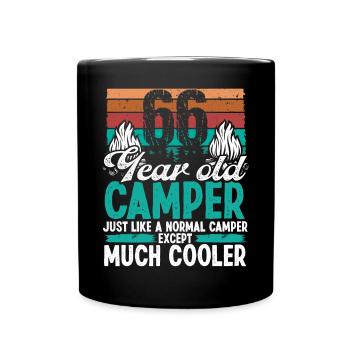 66 Year Old Camper Scouting Camping 66 Birthday - Full Colour Mug - black - Front