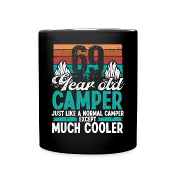 69 Year Old Camper Scouting Camping 69 Birthday - Full Colour Mug - black - Front