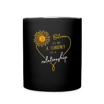 Bitcoin It's Not A Currency It's A Relationship - Tasse einfarbig - Schwarz - Vorne