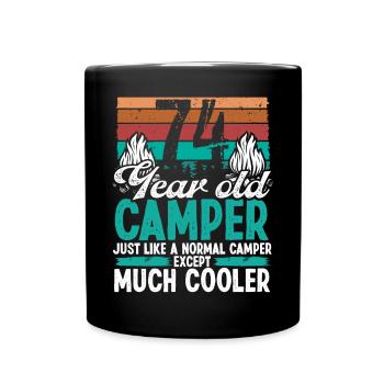 74 Year Old Camper Scouting Camping 74 Birthday - Full Colour Mug - black - Front