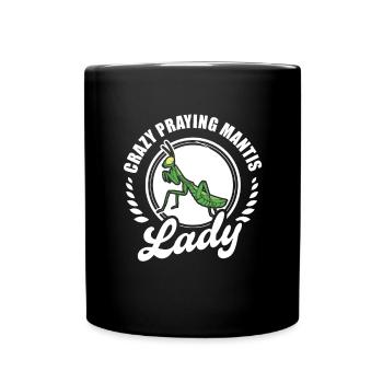 Crazy praying mantis Mrs. Fangschrecke - Full Colour Mug - black - Front