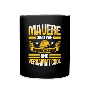 Maurer Einhorn Mauerer Maurermeister - Tasse einfarbig - Schwarz - Vorne