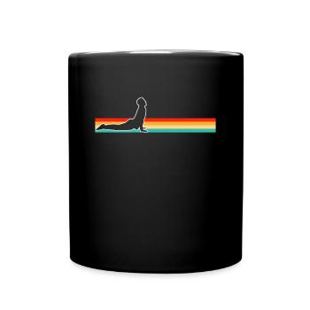 Yoga Retro - Tasse einfarbig - Schwarz - Vorne
