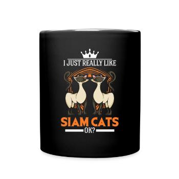 Siamkatze Geschenk Siam Cat Siamesische Katze - Tasse einfarbig - Schwarz - Vorne