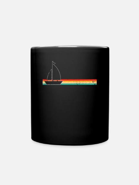Segeln Retro - Tasse einfarbig - Schwarz