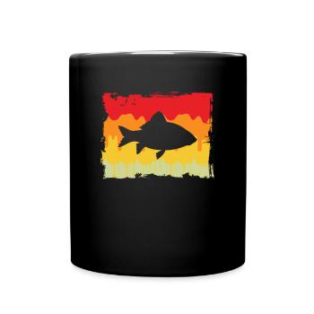 Fisch Retro - Tasse einfarbig - Schwarz - Vorne