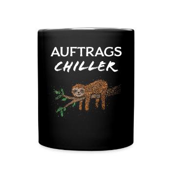Auftrags Chiller Faultier Vatertag - Tasse einfarbig - Schwarz - Vorne