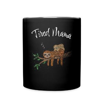 Maman Paresseuse Expectant Fête des Mères - Mug uni - noir - Devant