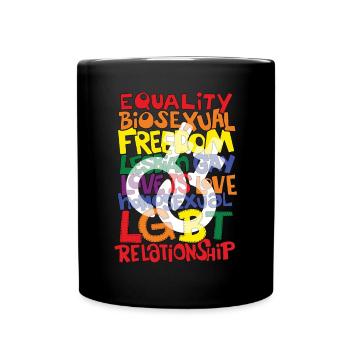 LGBTQ Lesben Schwule - Tasse einfarbig - Schwarz - Vorne