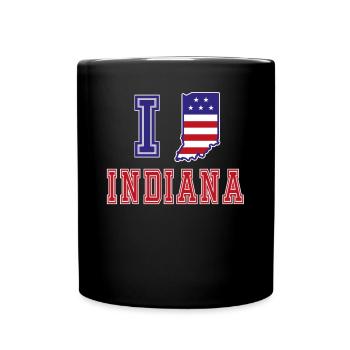 Indiana USA I love Albama - Tasse einfarbig - Schwarz - Vorne