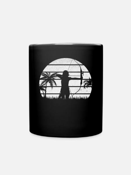 Archery Woman Archery Archery - Full Colour Mug - black