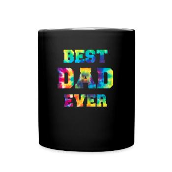 Vater Papa Bester Papa Best Dad Ever Hippie - Tasse einfarbig - Schwarz - Vorne