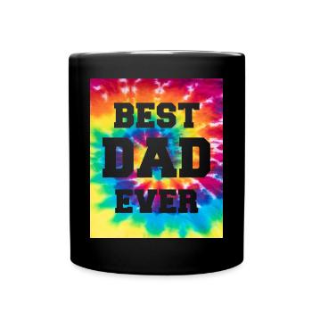 Father Papa Best Dad Best Dad Ever Hippie - Full Colour Mug - black - Front