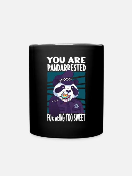 Panda Spruch niedlich - Tasse einfarbig - Schwarz