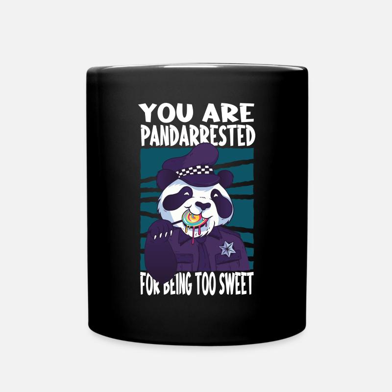 Panda Spruch niedlich - Tasse einfarbig - Schwarz