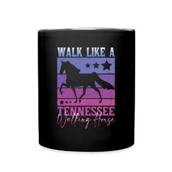 Marchez comme un cheval de marche du Tennessee - Mug uni - noir - Devant
