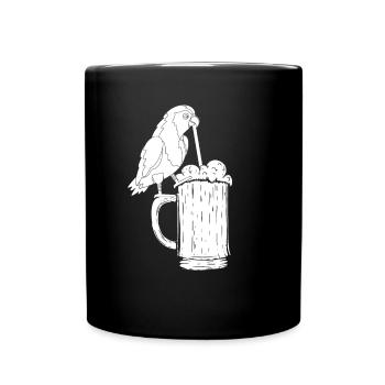 Lustiger Nymphensittich Papagei Vogel Papageien - Tasse einfarbig - Schwarz - Vorne