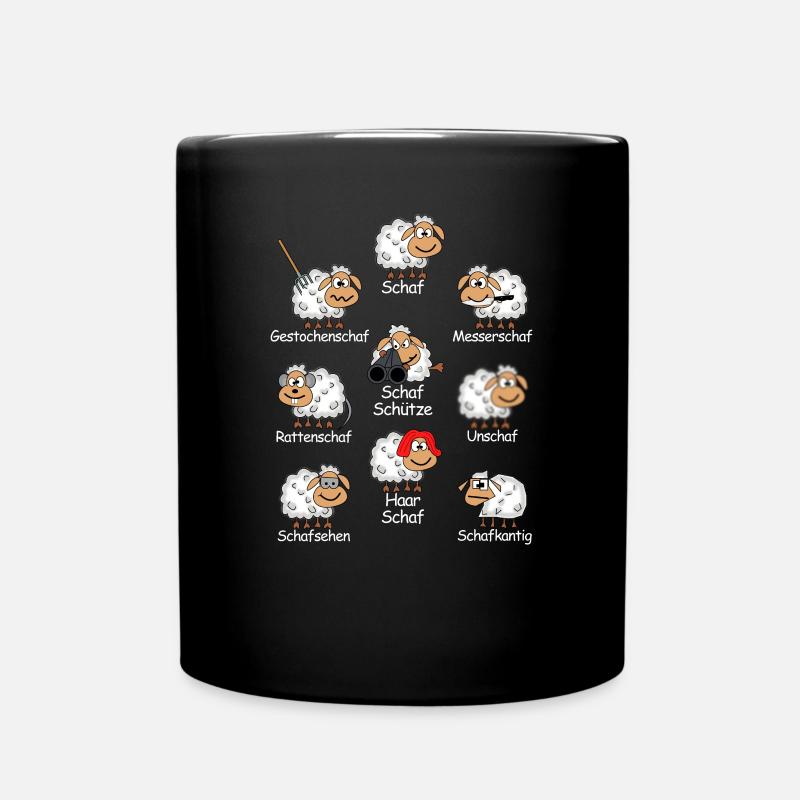 Lustige Schafe - Tasse einfarbig - Schwarz
