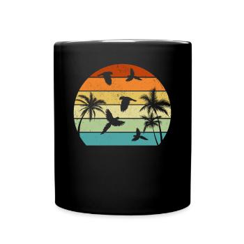 Cockatiel Bird Rétro Perroquets - Mug uni - noir - Devant