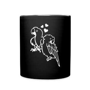 Parrot Bird Hearts Parrot Bird Lovers - Full Colour Mug - black - Front