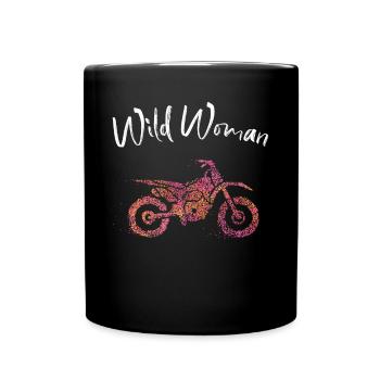 Motorrad Motorradfahrerin Führerschein - Tasse einfarbig - Schwarz - Vorne