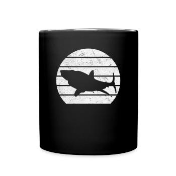 Poisson requin Amoureux des requins Grand requin blanc - Mug uni - noir - Devant
