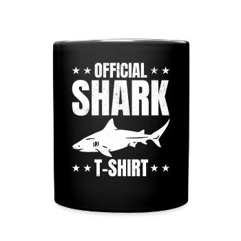 Shark Offizielles Shark T-Shirt Great White - Tasse einfarbig - Schwarz - Vorne