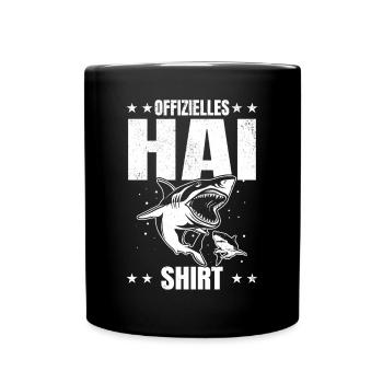 Offizielles Hai Shirt Hai Fisch Hai Fische Weiße - Tasse einfarbig - Schwarz - Vorne