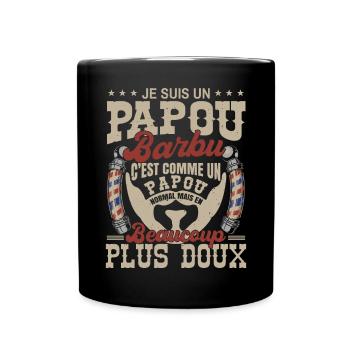 Je suis un papou barbu normal fans barbe - Mug uni - noir - Devant