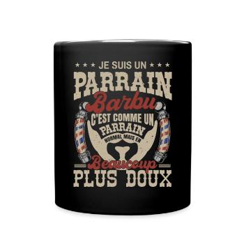Je suis un parrain barbu normal fans barbe - Mug uni - noir - Devant