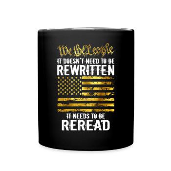 US Flag Regular Dad Raising Wolves Not Sheep - Tasse einfarbig - Schwarz - Vorne