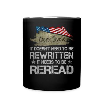US Flag Regular Dad Raising Wolves Not Sheep - Tasse einfarbig - Schwarz - Vorne