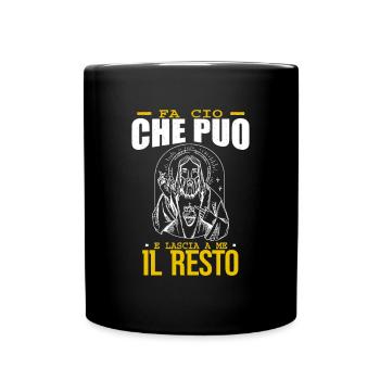Italienisches Zitat über Gott Religion Glaube - Tasse einfarbig - Schwarz - Vorne