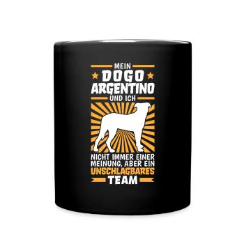 Mein Dogo Argentino und ich sind unschlagbar - Tasse einfarbig - Schwarz - Vorne