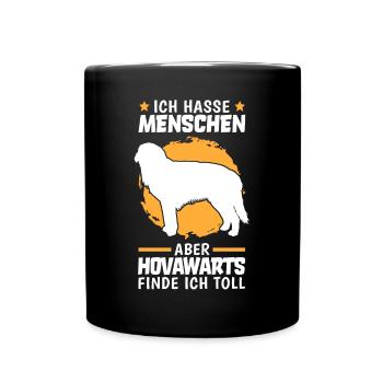 Hovawart finde ich toll deutscher Bauernhund - Tasse einfarbig - Schwarz - Vorne