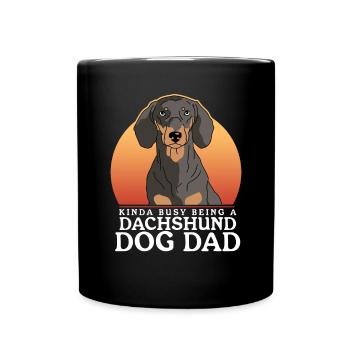 Dachshund Dad Dackel Hundebesitzer Geschenk - Tasse einfarbig - Schwarz - Vorne