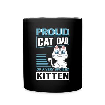 Cat Papa Cat Owner Kitten Cat Gift - Full Colour Mug - black - Front