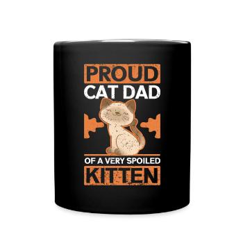 Cat Papa Kitten Cat Owner Cat Gift - Full Colour Mug - black - Front