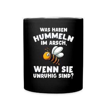 Hummeln - Tasse einfarbig - Schwarz - Vorne