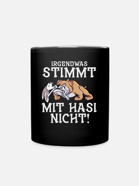 Irgendetwas Stimmt Mit Hasi Nicht - Tasse einfarbig - Schwarz