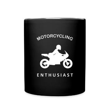 Motorcycling Enthusiast Motorcyclist Biker - Full Colour Mug - black - Front