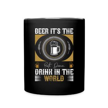 Bier, es ist das beste verdammte Getränk der Welt - Tasse einfarbig - Schwarz - Vorne