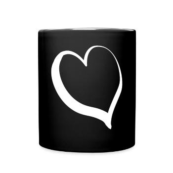 Cœur blanc et froid - Mug uni - noir - Devant