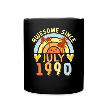 Juli 1990 Geschenkidee - Tasse einfarbig - Schwarz - Vorne